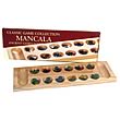 Mancala Game Deluxe Wood Board with Glass Beads Version
